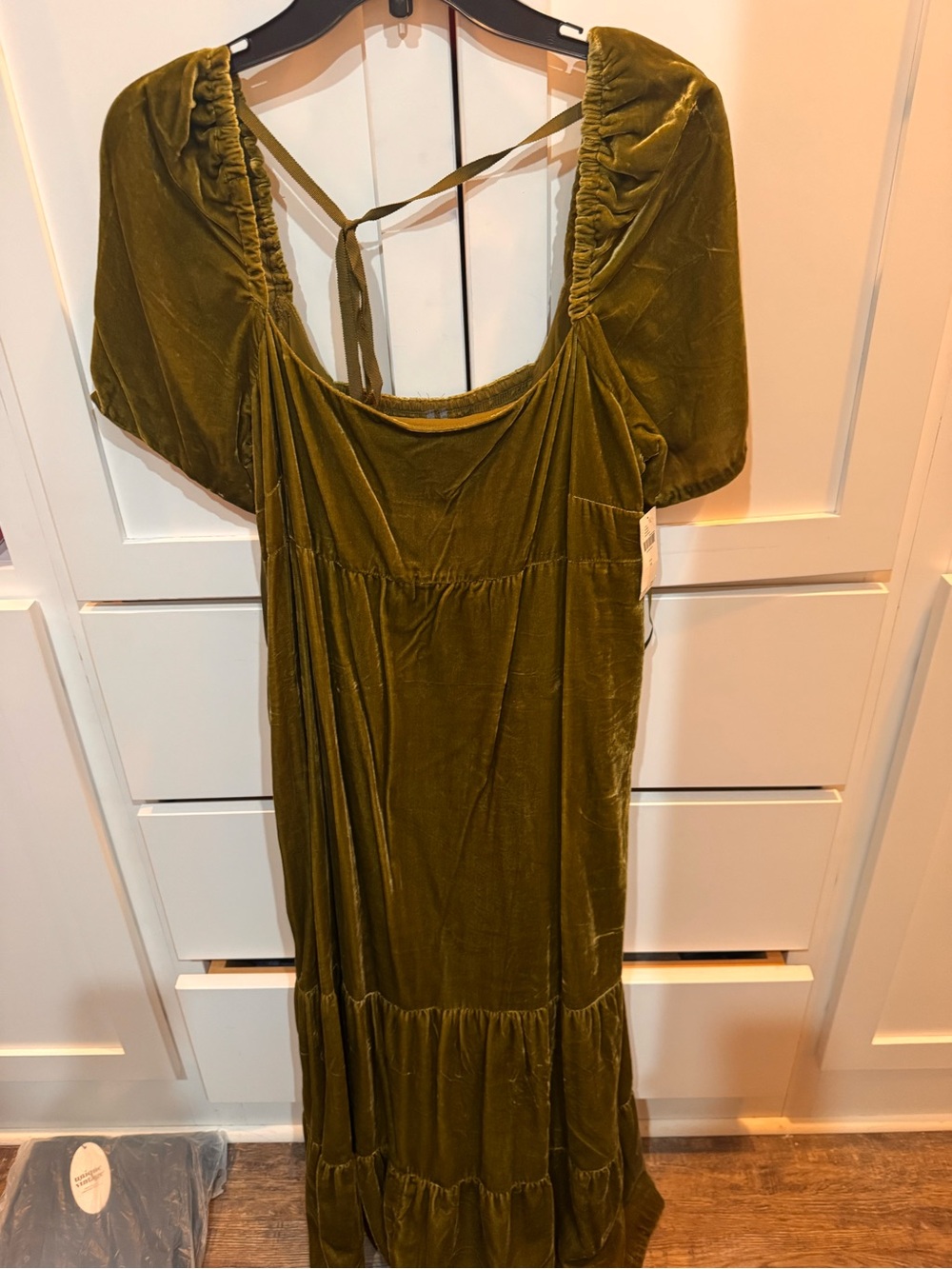 Anthropologie Olive Velvet Maxi Dress